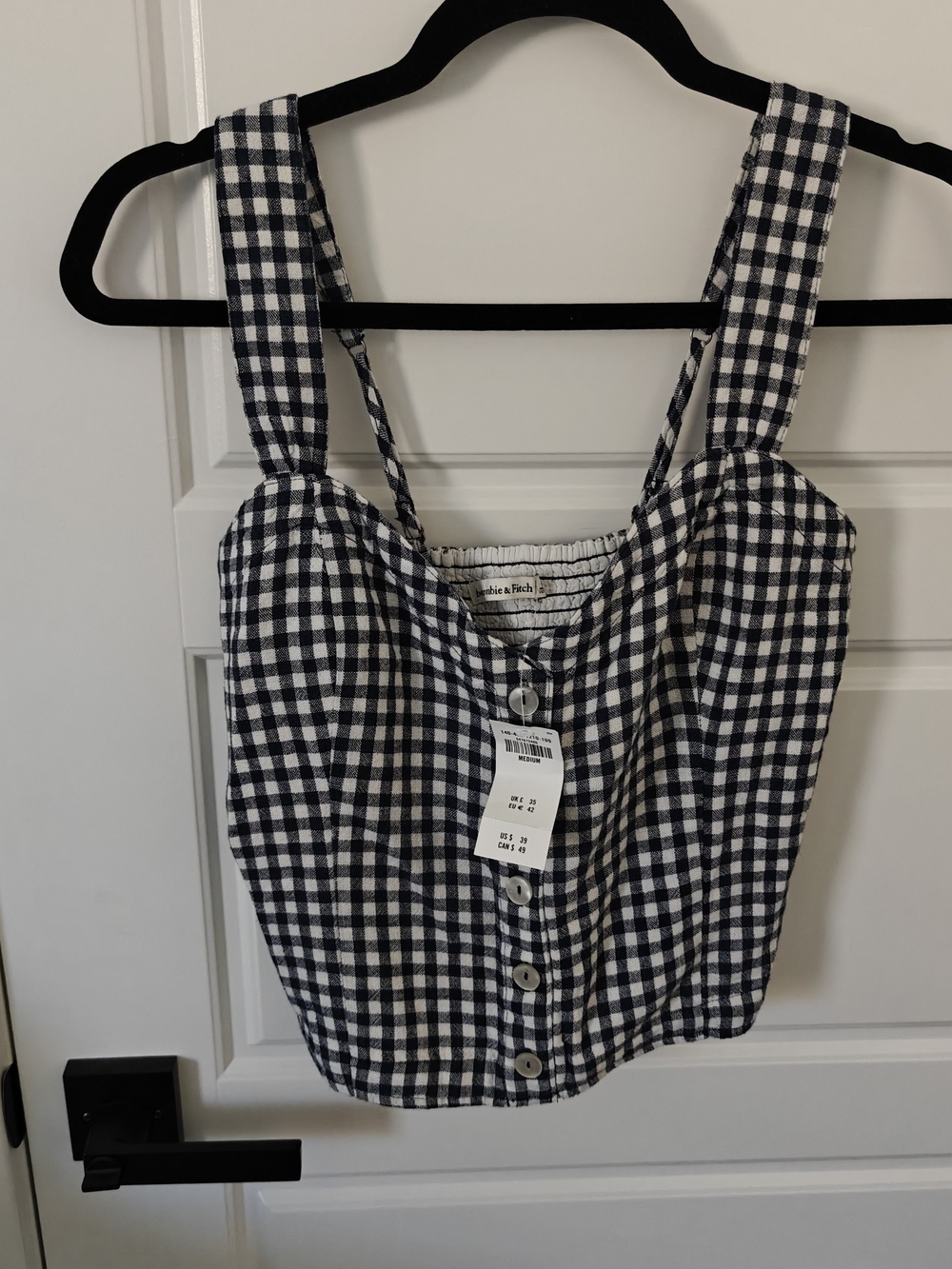 Abercrombie & Fitch Gingham Crop Tops & Short Set - Navy - Picture 2 of 10